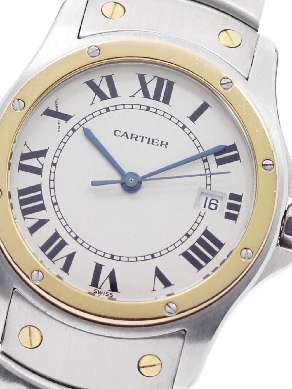 CARTIER Santos Rondo MM W20037R3 Date beige Dial Quartz Boy's Watch_954696